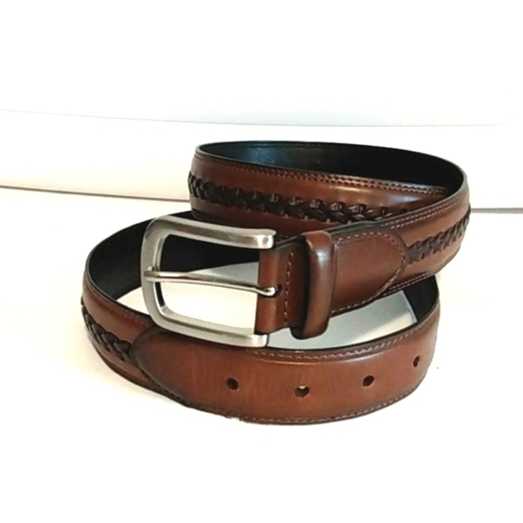 HAZELNUT BROWN FIVE HOLE LEATHER BELT SIZE 38 EUC - Picture 1 of 5